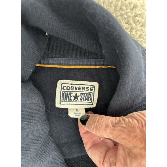 Converse One Star Womens Collared Full Length Heavy Cotton Coat Navy Blue Size M - Picture 6 of 13